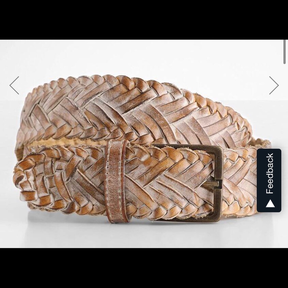 Buckle Proem Braided Leather Belt Genuine Leather